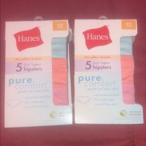 Hanes Microfiber Stretch Hipsters - 5 Pack in Pink and Blue